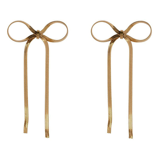 Golden Bow Tie Earrings