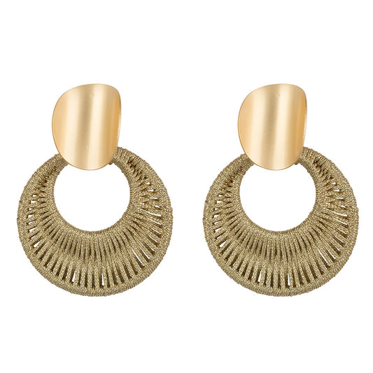 Woven Gold Hoops