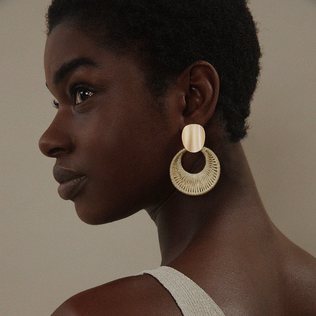 Woven Gold Hoops